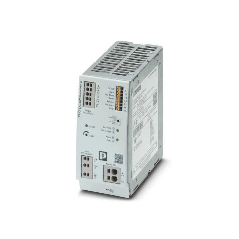 Phoenix Contact Uninterruptible Power Supply 24V DC 100-240V AC Input 120W DIN Rail Mount TRIO-UPS-2G/1AC/24DC/5 2907160