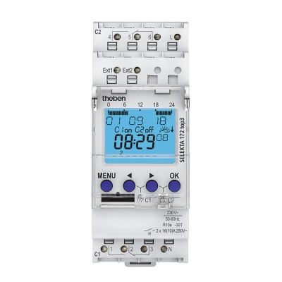 Theben Digital SELEKTA 172 Top3 DIN Rail Time Switch 230V AC TOP3