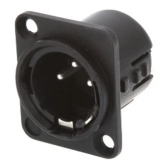 Deltron Panel XLR Connector, Straight Orientation, 50V AC, 15A Current, Male 3-Way, Silver Plating, Model 717-0301