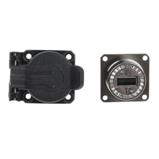 Amphenol Socapex USB Connector Panel Mount Female USB Type A 5V 5A IP54 USBF 21 N SCC