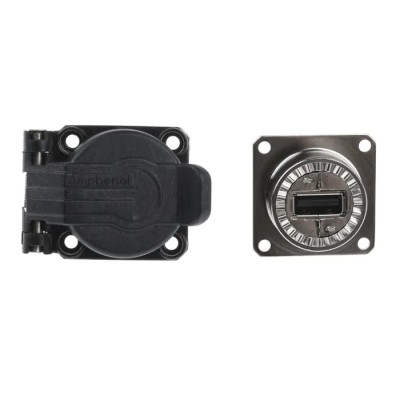 Amphenol Socapex USB Connector Panel Mount Female USB Type A 5V 5A IP54 USBF 21 N SCC
