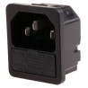 Schurter C14 Straight Snap-in IEC Connector 250V 10A Fuse Size 5 x 20 mm 6200.4320