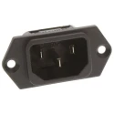 Schurter C14 Straight Panel Mount IEC Connector 250V 10A Screw Termination 6100.3300