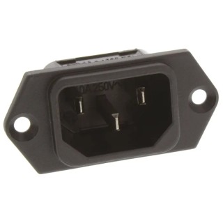Schurter C14 Straight Panel Mount IEC Connector 250V 10A Screw Termination 6100.3300