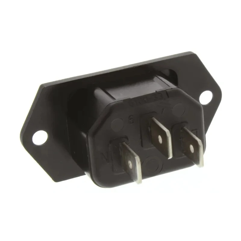 Schurter C14 Straight Panel Mount IEC Connector 250V 10A Screw Termination 6100.3300