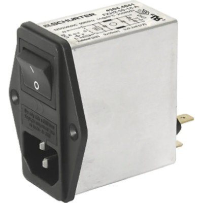 Schurter 250V AC 2A Panel Mount IEC Connector Male 2 Pole 1 Fuse Quick Connect 4304.4002