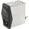 Schurter 250V AC 2A Panel Mount IEC Connector Male 2 Pole 1 Fuse Quick Connect 4304.4002