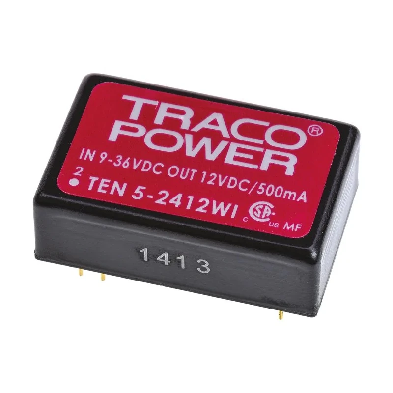 TRACOPOWER High Efficiency DC/DC Converter 12V DC 500mA 5W Through Hole TEN 5-2412WI