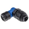 Amphenol Industrial Circular Connector 3 Contacts Plug Male Cable Mount Right Angle IP67 Ecomate M Series C01620K00310010