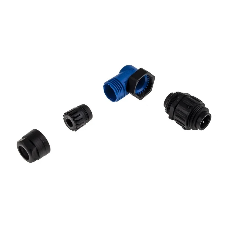 Amphenol Industrial Circular Connector 3 Contacts Plug Male Cable Mount Right Angle IP67 Ecomate M Series C01620K00310010