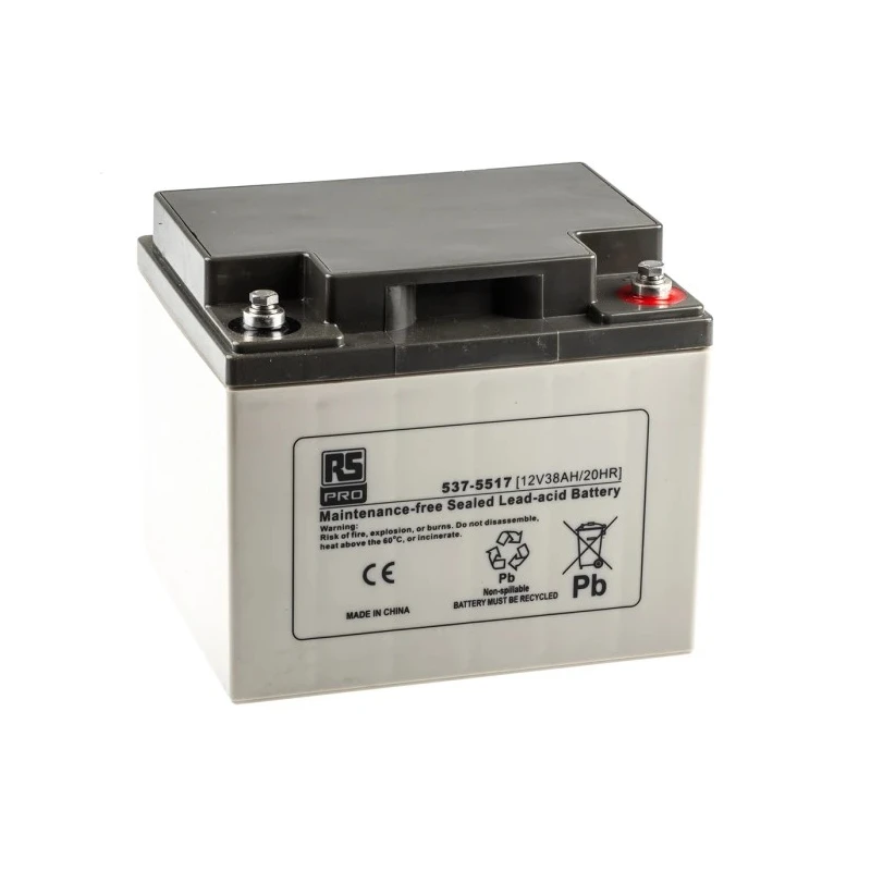 RS PRO 12 V, T6 Sealed Lead Acid Battery 38 Ah, AGM Construction, 170mm x 197mm 537-5517
