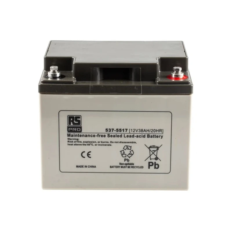 RS PRO 12 V, T6 Sealed Lead Acid Battery 38 Ah, AGM Construction, 170mm x 197mm 537-5517