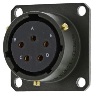 Amphenol Limited MIL Spec Circular Connector 5 Contacts 13A 850V AC Brass Gold Plated Female Olive Shell Box 62GB-12E14-05SN