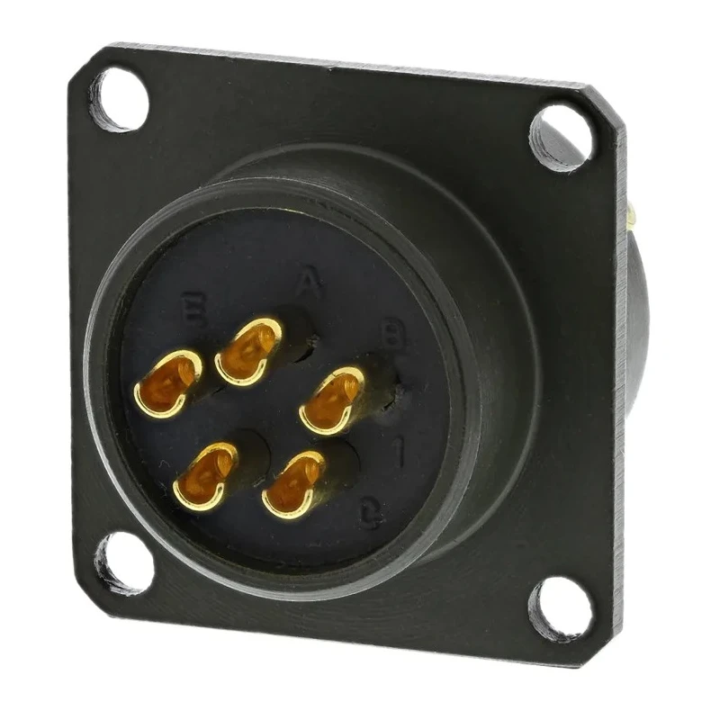Amphenol Limited MIL Spec Circular Connector 5 Contacts 13A 850V AC Brass Gold Plated Female Olive Shell Box 62GB-12E14-05SN