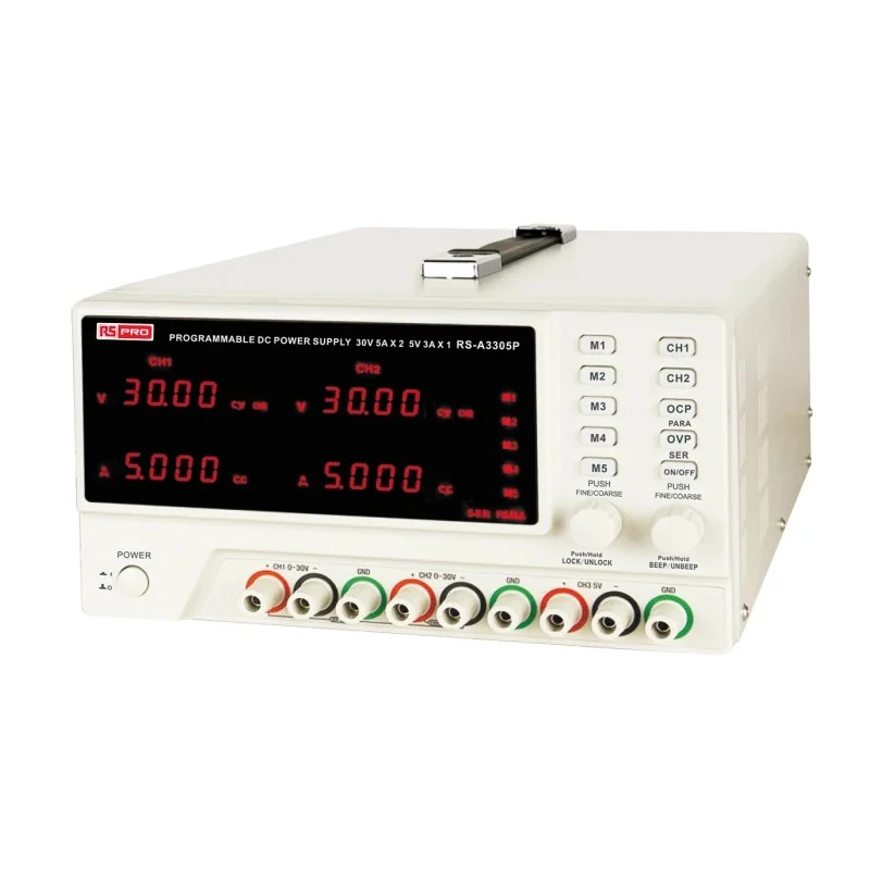 RS PRO Digital Bench Power Supply 3-Output 0 V to 30 V 5 A Max Model 180-8786