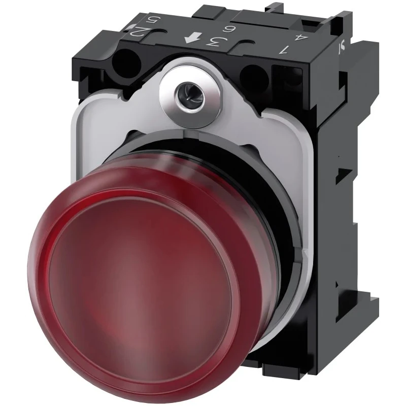 Siemens Panel Mount Red LED Indicator 110V AC 3A Round 22mm Cutout SIRIUS ACT 3SU1103-6AA20-1AA0