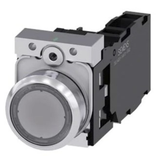 Siemens Illuminated Push Button Switch Momentary 22 mm Cutout SPDT White LED 3SU1152-0AB70-1FA0