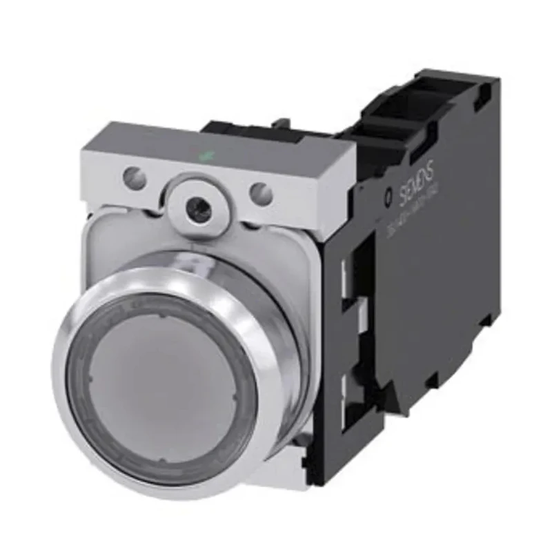 Siemens Illuminated Push Button Switch Momentary 22 mm Cutout SPDT White LED 3SU1152-0AB70-1FA0