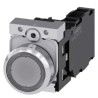Siemens Illuminated Push Button Switch Momentary 22 mm Cutout SPDT White LED 3SU1152-0AB70-1FA0