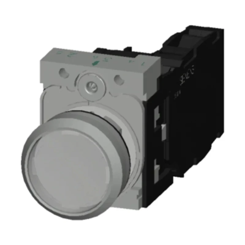 Siemens Illuminated Push Button Switch Momentary 22 mm Cutout SPDT White LED 3SU1152-0AB70-1FA0