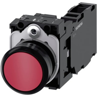 Siemens SIRIUS ACT Series Push Button Switch, Momentary, Panel Mount, 22 mm Cutout, SPDT, 500 V AC/DC 3SU1100-0AB20-1FA0