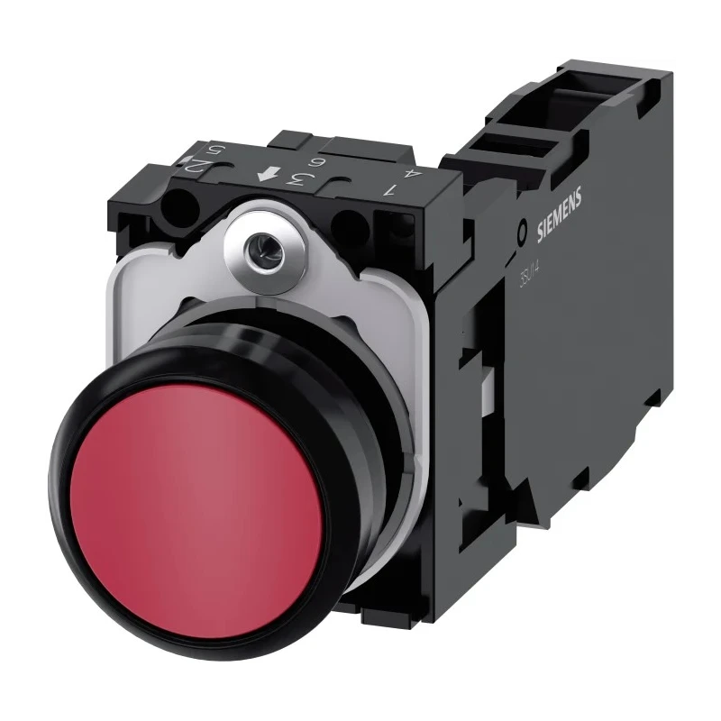 Siemens SIRIUS ACT Series Push Button Switch, Momentary, Panel Mount, 22 mm Cutout, SPDT, 500 V AC/DC 3SU1100-0AB20-1FA0