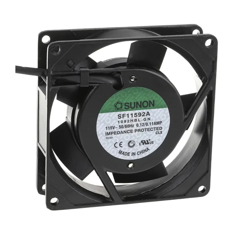 Sunon SF Series Ball Bearing AC Axial Fan, 115V AC, 12 W, 63 m³/h Airflow, 2850 RPM, 92x92x25 mm SF11592A/1092HBL.GN