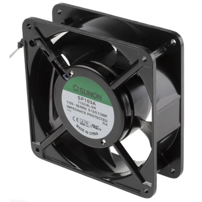 Sunon SP Series Ball Bearing AC Axial Fan 115V AC 11W 132.6 m³/h 2300 RPM 120mm Square Frame SP103A/1123LBL.GN