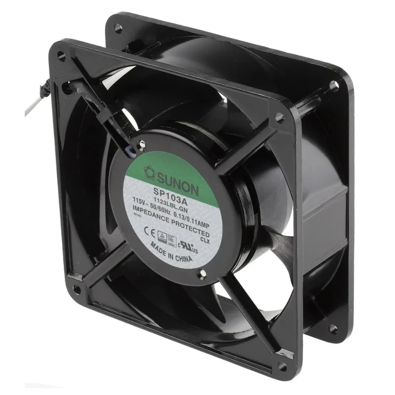 Sunon SP Series Ball Bearing AC Axial Fan 115V AC 11W 132.6 m³/h 2300 RPM 120mm Square Frame SP103A/1123LBL.GN