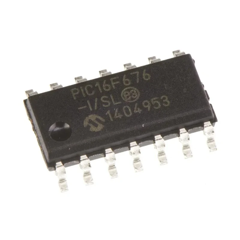 Microchip 8-Bit PIC16F676 Microcontroller 48 MHz 1.75kB FLASH 14-Pin SOIC PIC16F676-I/SL