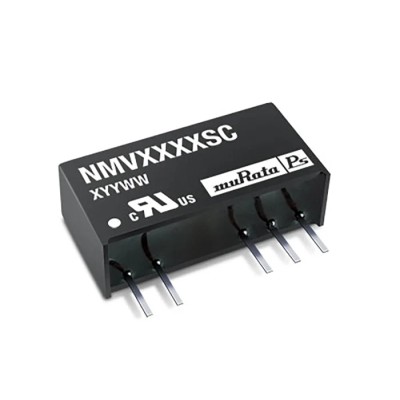 Murata Power Solutions High-Efficiency 1W SIP Dual Output DC/DC Converter 15 V dc, -15 V dc Output, 4.5-5.5 V dc NMV0515SC