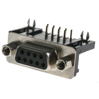 RS PRO 9 Way Right Angle 2.77 mm Pitch Through Hole D-Sub Connector, with 4 to 40 UNC Female 544-3957