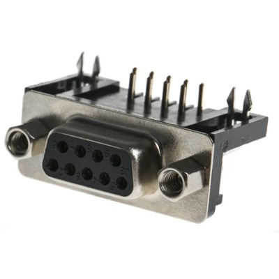 RS PRO 9 Way Right Angle 2.77 mm Pitch Through Hole D-Sub Connector, with 4 to 40 UNC Female 544-3957
