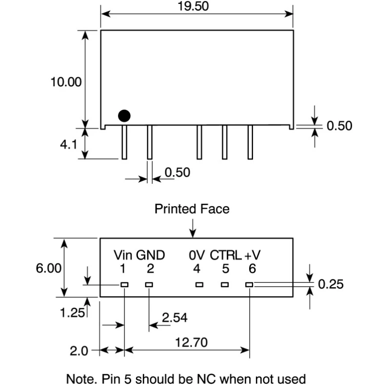 Murata Power Solutions 1W SIP Single Output Regulated Isolated DC/DC Converter Through Hole 5V DC, 100mA NMF1205SC
