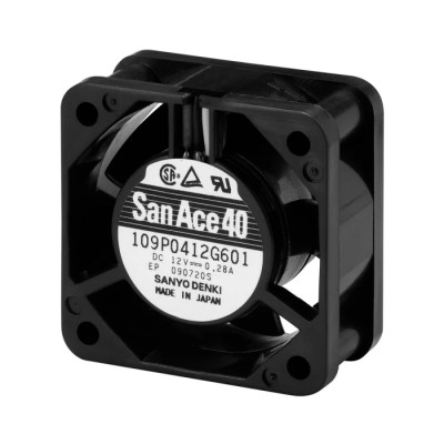 Sanyo Denki 109P Series Axial Fan 12V DC 2.16W 18.5m³/h 6300 RPM Ball Bearing IP68 