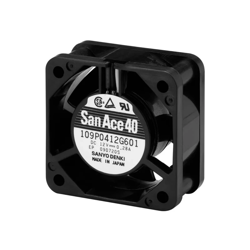 Sanyo Denki 109P Series Axial Fan 12V DC 2.16W 18.5m³/h 6300 RPM Ball Bearing IP68 