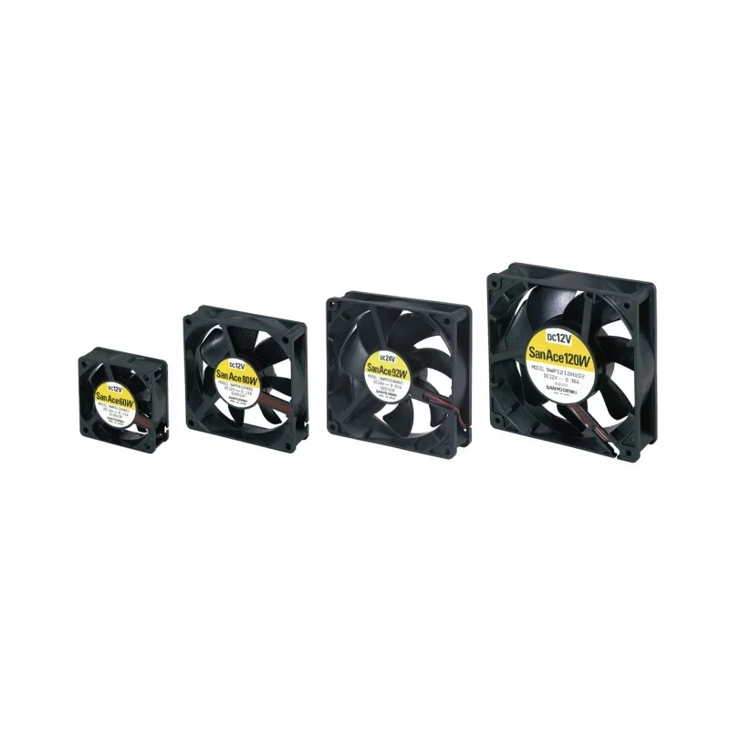 Sanyo Denki 9WP Series Axial Fan 12V DC 1.56W 61.8 m³/h 130mA Max IP68 80x80x25mm 