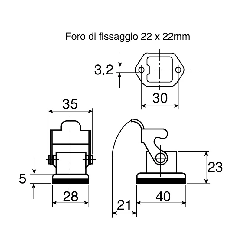 HARTING Han A Range Heavy Duty Power Connector Hood Die Cast Zinc Body, Side Cable Entry, PG11 Thread, 1 Lever 09200031640