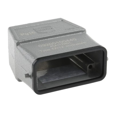 HARTING Han A Range Heavy Duty Power Connector Hood 10A 1 Lever Die Cast Aluminium IP65 09200100440