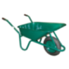 Wheel Barrow MS Green For MCD Waste Single Wheel