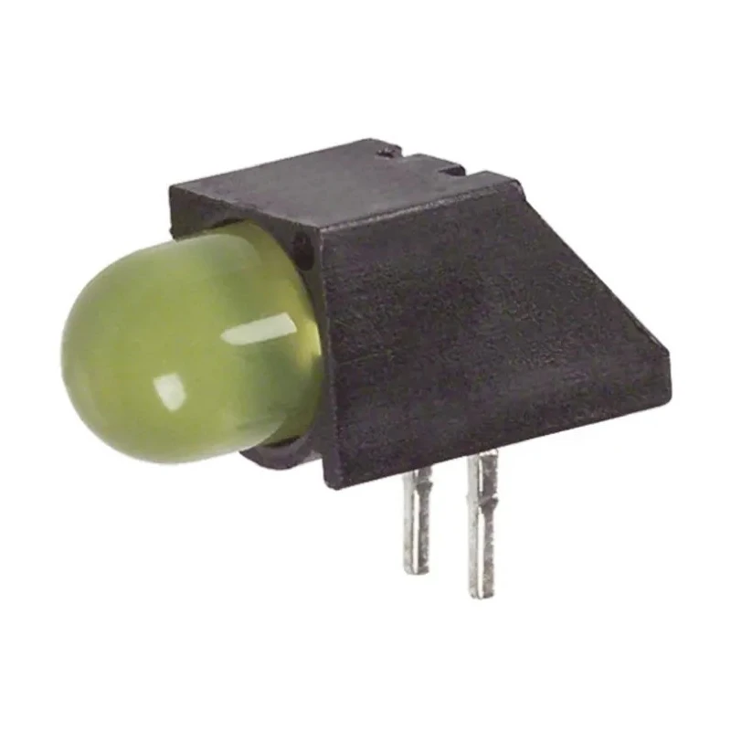 Dialight Yellow Right Angle PCB LED Indicator 5 mm (T-1 3/4), 1 LED, 2.7 V, Single Colour 550-1207F
