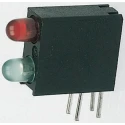 Dialight Red Right Angle PCB LED Indicator 5 mm (T-1 3/4), 2 LEDs 2.8 V Single Colour 553-0111-200F
