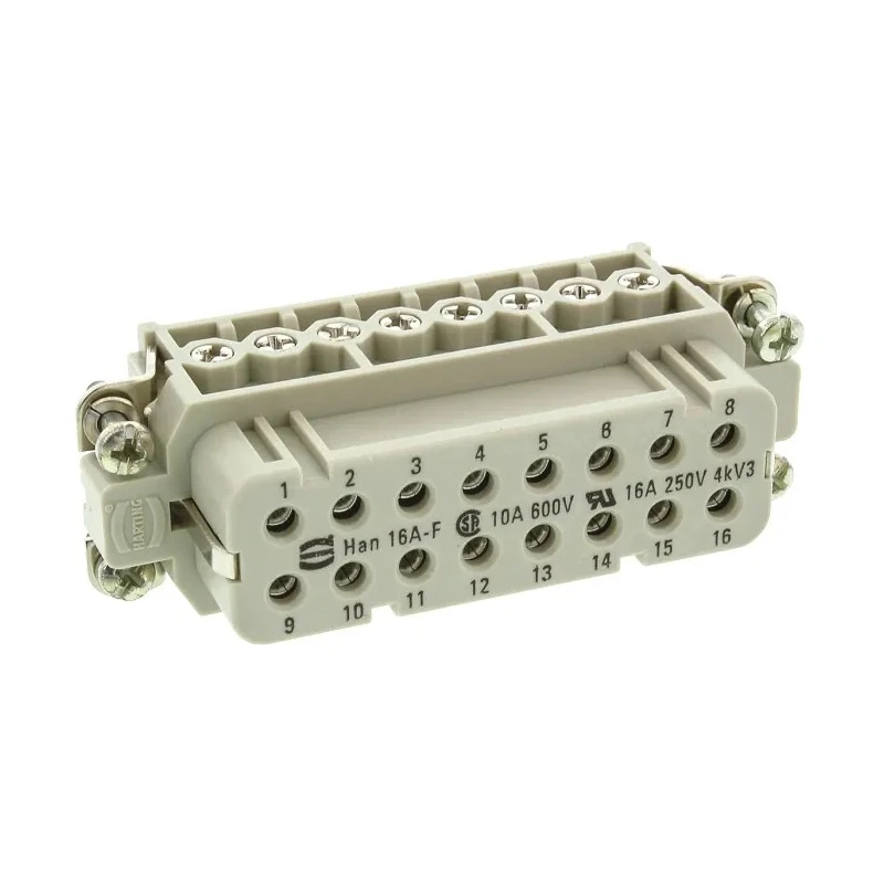 HARTING Heavy Duty Power Connector Insert 16A 600V Han A Series Female 16 Contacts 09200162812