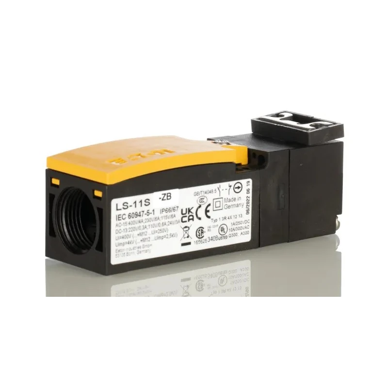 Eaton LS4 ZB Safety Interlock Switch with Actuator Included, Plastic Housing, Spring Lock, IP66 Rated 106870 LS-11S-ZB