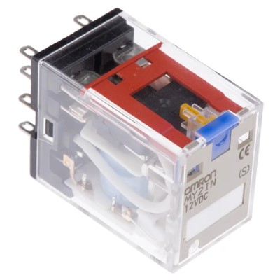 Omron DIN Rail Power Relay 12V DC Coil 10A Switching Current DPDT MY2IN DC12(S)