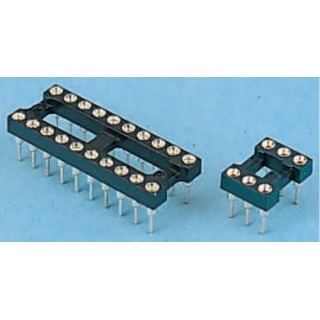 E-TEC 2.54 mm Pitch Vertical 22 Way Through Hole Turned Pin Open Frame DIL Socket 3A POS-422-S001-95 X30