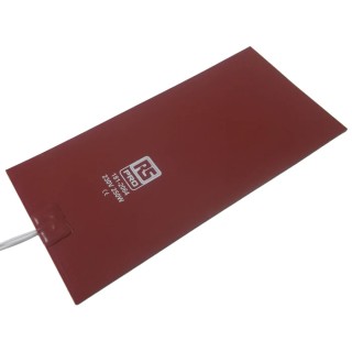 RS PRO Silicone Heater Mat, Rectangle, 230 V AC, 250 W, 10 in x 5 in, Peak Temperature 180°C 181-2064
