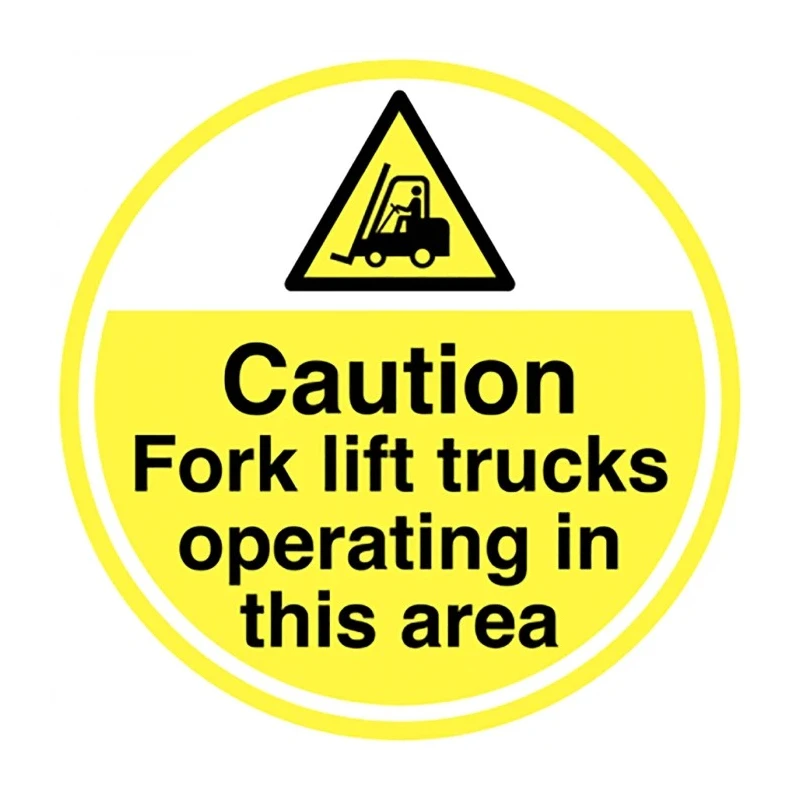 RS PRO Self-Adhesive Vinyl Floor Sign Hazard & Warning Label Yellow Black Symbol and Text 450mm Dia 181-2265