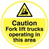 RS PRO Self-Adhesive Vinyl Floor Sign Hazard & Warning Label Yellow Black Symbol and Text 450mm Dia 181-2265