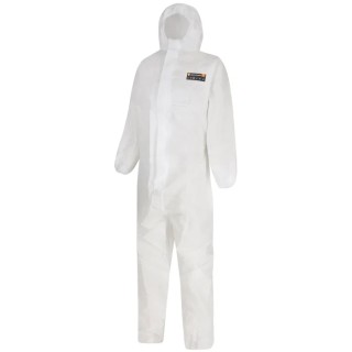 Skytec White Disposable Coverall Overall Size S Chest 90 to 98 cm Chemical Resistant PDS2B/HS200+/WH1